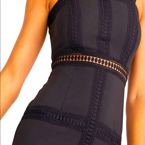 whimsy goth NWT Pretty Little Thing black choker Y2K cocktail dress midi - Picture 8 of 10